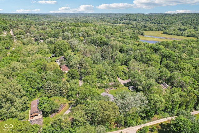 9240 E Woodview Dr, Bloomington, IN 47401 - bird's eye view of a forest and a nearby body of water