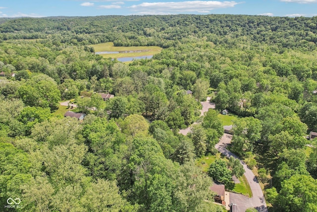 9240 E Woodview Dr, Bloomington, IN 47401 - drone / aerial view of a heavily wooded area and a large body of water