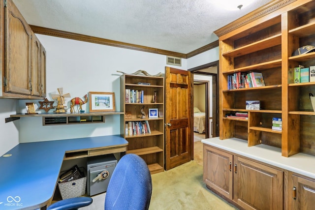 9240 E Woodview Dr, Bloomington, IN 47401 - office space featuring ornamental molding, light colored carpet, and a textured ceiling