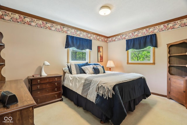9240 E Woodview Dr, Bloomington, IN 47401 - bedroom featuring carpet floors and crown molding