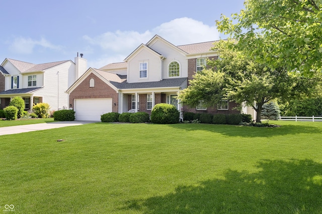 14135 Nicholas Dr, Carmel, IN 46074 - view of front facade with brick siding, a garage, driveway, and roof with shingles