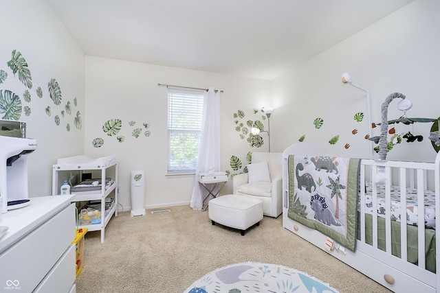 14135 Nicholas Dr, Carmel, IN 46074 - bedroom with carpet, a crib, and baseboards