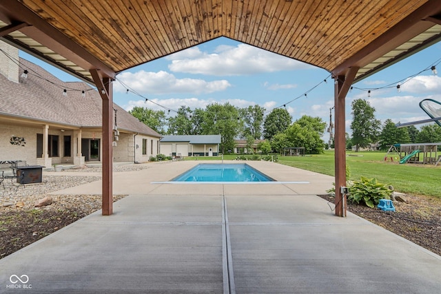 2825 S State Road 267, Plainfield, IN 46168 - outdoor pool with a playground, a patio, and a lawn