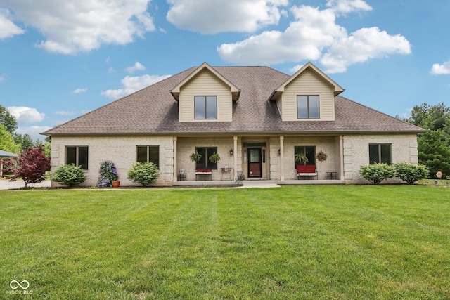 2825 S State Road 267, Plainfield, IN 46168 - back of house featuring a lawn, brick siding, roof with shingles, and a porch