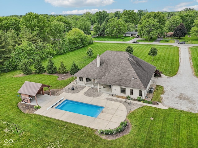 2825 S State Road 267, Plainfield, IN 46168 - swimming pool with a gazebo, a lawn, and a patio