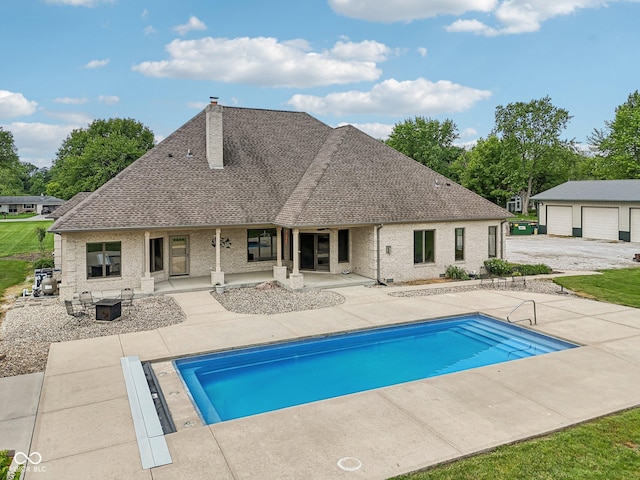 2825 S State Road 267, Plainfield, IN 46168 - outdoor pool featuring a patio area and an outdoor fire pit