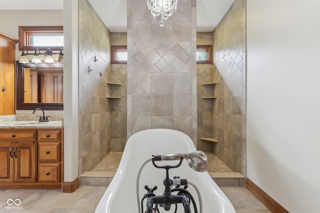 2825 S State Road 267, Plainfield, IN 46168 - bathroom with a tub, vanity, and healthy amount of natural light
