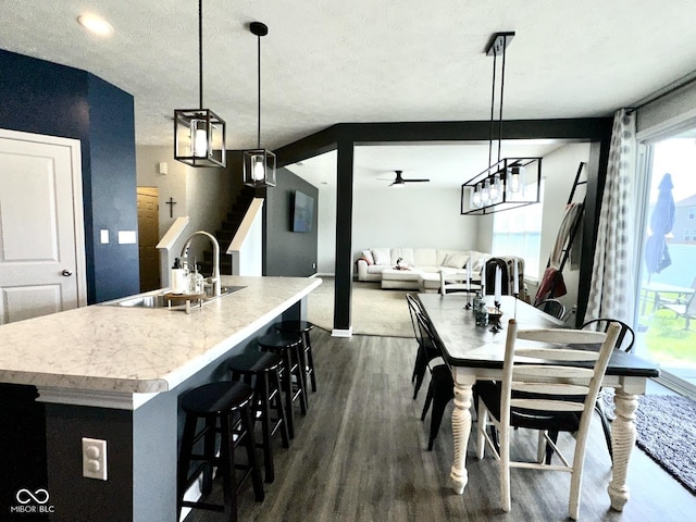 1880 Explorer Ct, Franklin, IN 46131 - dining space featuring dark wood-style flooring and ceiling fan