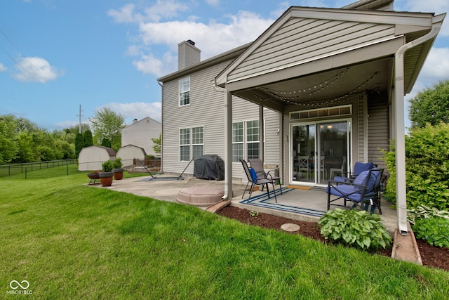 7452 Lace Bark Ct, Avon, IN 46123 - back of house featuring a patio area, a chimney, and a gazebo