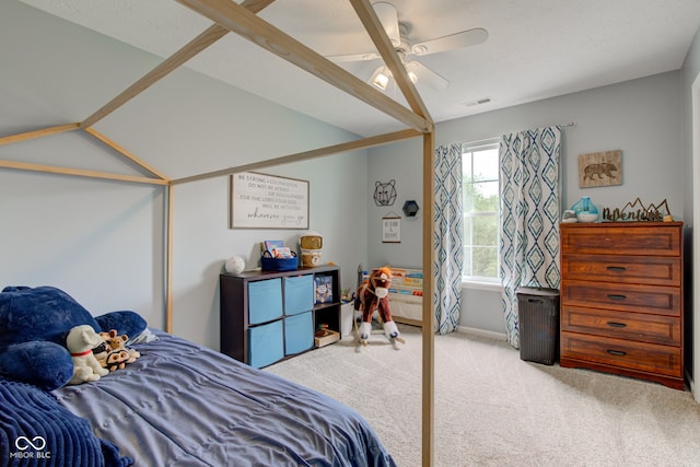 7452 Lace Bark Ct, Avon, IN 46123 - carpeted bedroom featuring a ceiling fan and baseboards