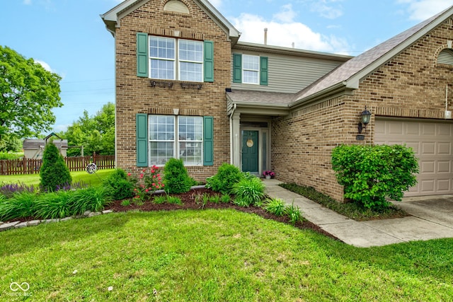 7452 Lace Bark Ct, Avon, IN 46123 - traditional-style home with an attached garage, brick siding, and roof with shingles