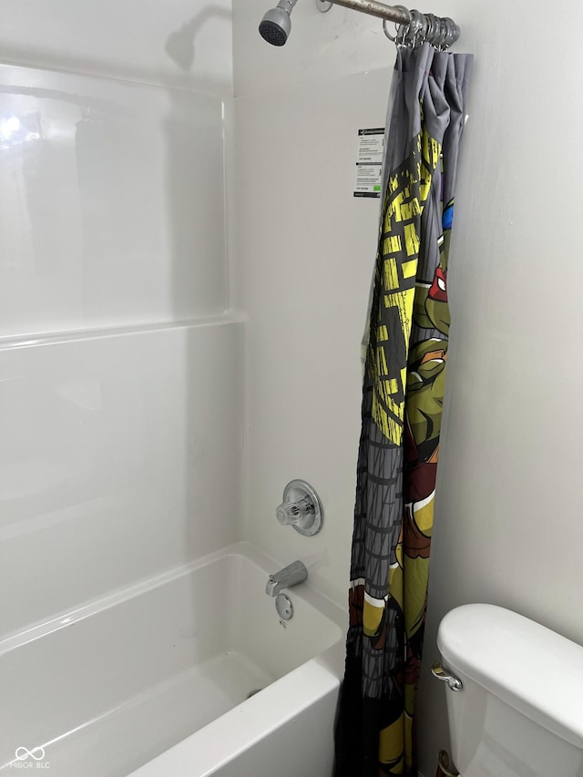 261 S Main St, Marshall, IN 47859 - full bathroom with shower / bathtub combination with curtain and toilet