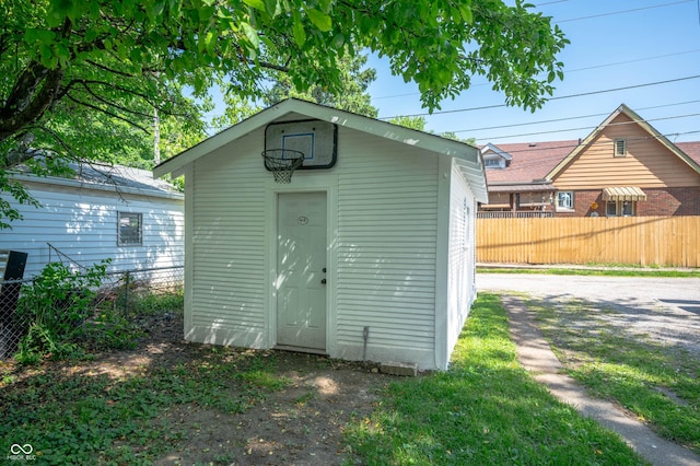 5232 E 10th St, Indianapolis, IN 46219 - view of outbuilding with fence and an outbuilding