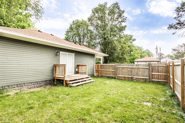 1342 N Oakland Ave, Indianapolis, IN 46201 - view of yard with a wooden deck