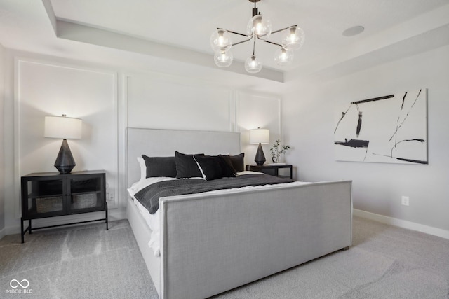 2693 Penn Ave, Plainfield, IN 46168 - bedroom with carpet floors, a chandelier, and baseboards
