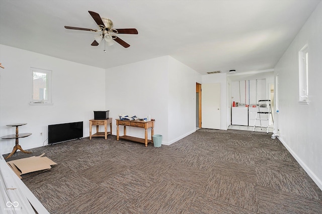 4232 Linden Ln, Anderson, IN 46011 - living room with carpet flooring and ceiling fan
