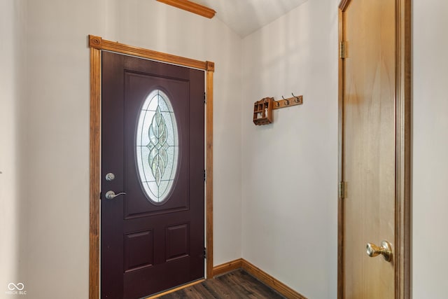 485 Mesa Dr, Russiaville, IN 46979 - entryway with dark wood-type flooring and baseboards