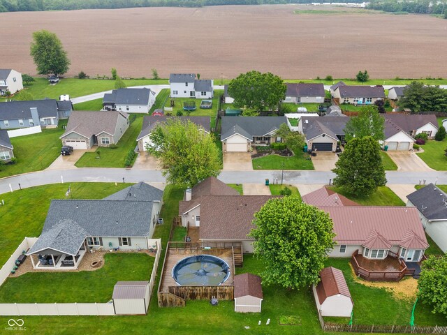 485 Mesa Dr, Russiaville, IN 46979 - aerial view of residential area with a pool area