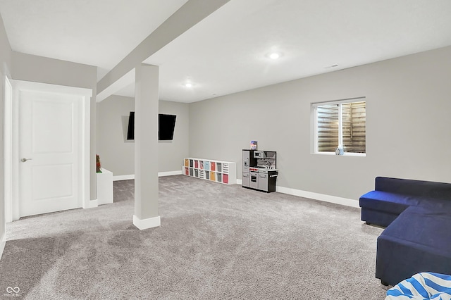 8266 Glacier Ridge Dr, Fishers, IN 46038 - below grade area with carpet flooring, baseboards, and recessed lighting