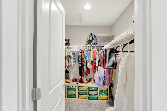 8266 Glacier Ridge Dr, Fishers, IN 46038 - walk in closet featuring attic access