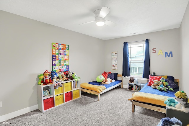 8266 Glacier Ridge Dr, Fishers, IN 46038 - carpeted bedroom with a ceiling fan and baseboards