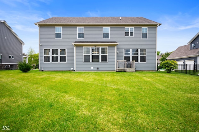 15580 Garrano Ln, Fishers, IN 46040 - back of property featuring central AC and a wooden deck