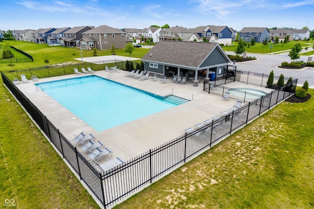 15580 Garrano Ln, Fishers, IN 46040 - community pool featuring a residential view and a patio
