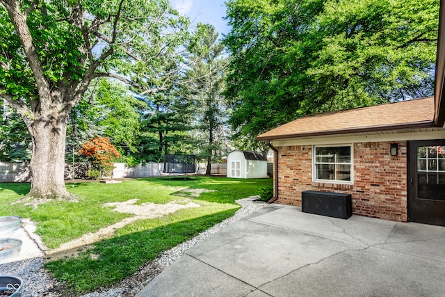 7110 N Layman Ave, Indianapolis, IN 46250 - view of yard featuring a patio and a trampoline