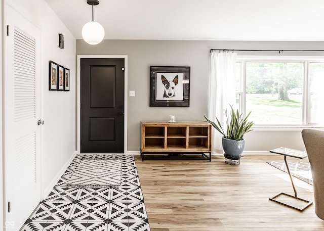7110 N Layman Ave, Indianapolis, IN 46250 - foyer with light wood-style floors and baseboards