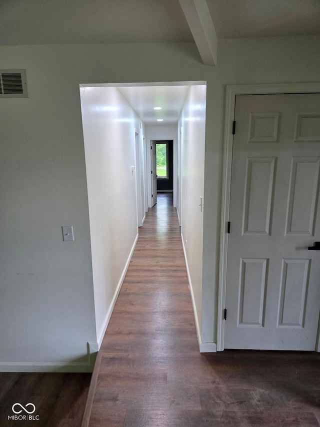 4115 Tansel Rd, Indianapolis, IN 46234 - hall featuring wood finished floors, baseboards, and beam ceiling