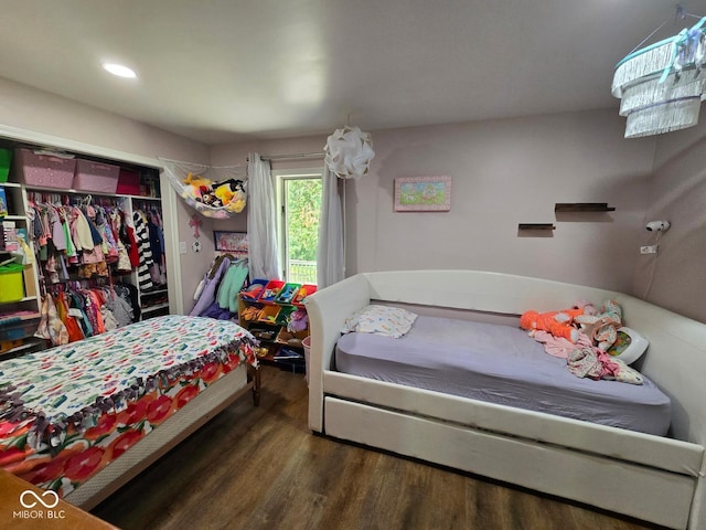 4115 Tansel Rd, Indianapolis, IN 46234 - bedroom featuring wood finished floors, recessed lighting, and a closet