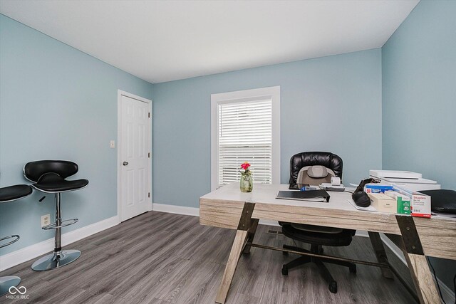 7838 Chesapeake Dr E, Indianapolis, IN 46236 - office area with wood finished floors and baseboards