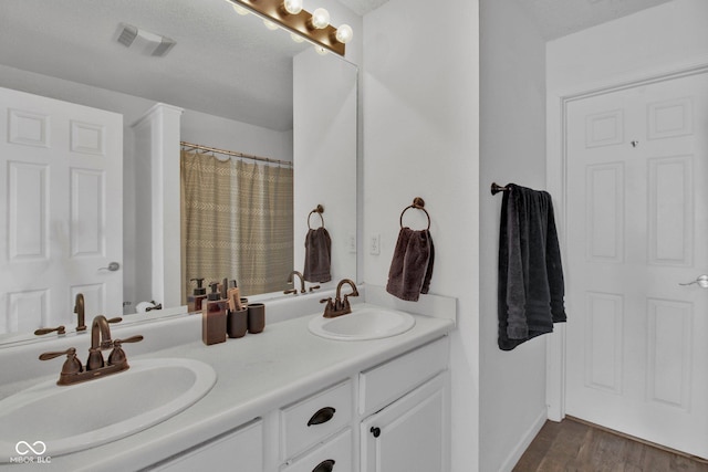 2829 Beachwalk Ln, Kokomo, IN 46902 - bathroom with double vanity and wood finished floors