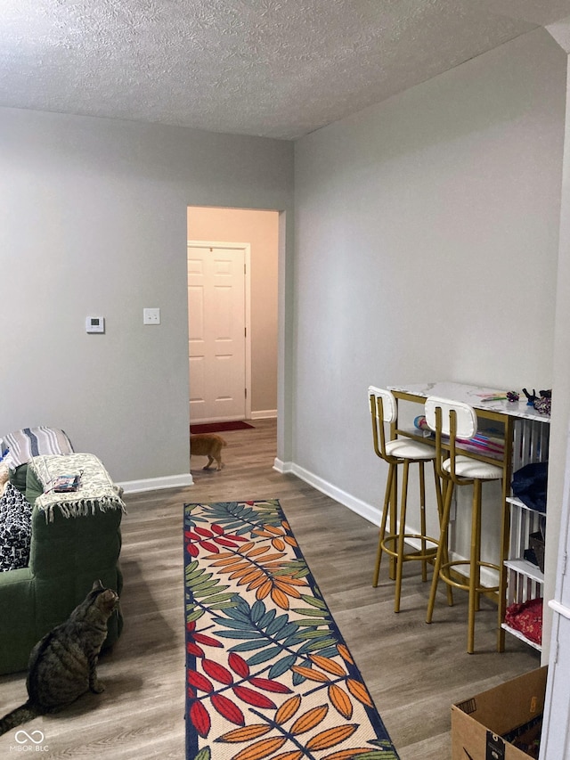 1114 N Olney St, Indianapolis, IN 46201 - interior space featuring wood finished floors, baseboards, and a textured ceiling