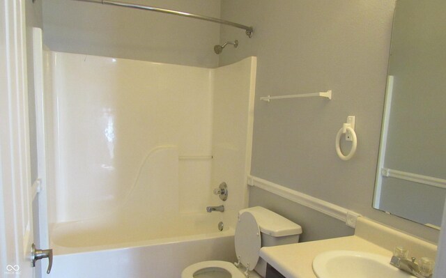3908 Roundwood Dr, Indianapolis, IN 46235 - full bath with vanity, toilet, and shower / washtub combination