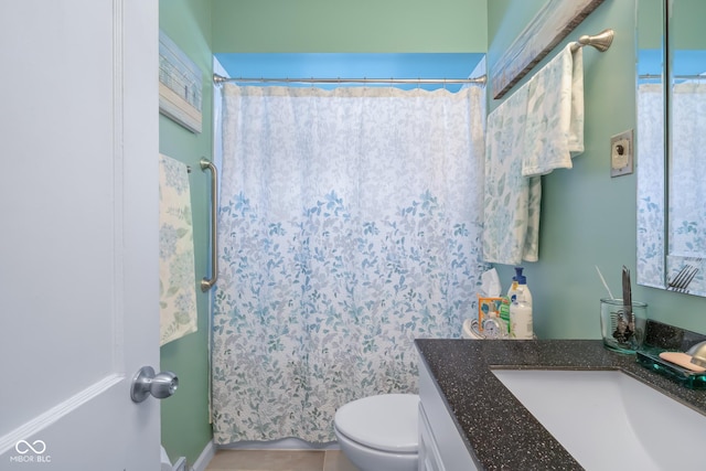 2021 Chestnut St, Columbus, IN 47201 - bathroom with a shower with shower curtain, toilet, and vanity