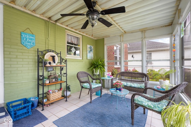 2021 Chestnut St, Columbus, IN 47201 - sunroom with a ceiling fan