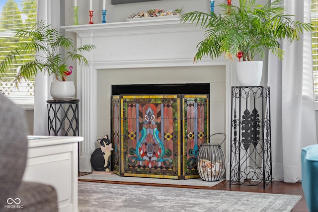 2021 Chestnut St, Columbus, IN 47201 - detailed view of a tiled fireplace