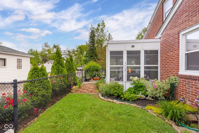 2021 Chestnut St, Columbus, IN 47201 - view of yard featuring a sunroom