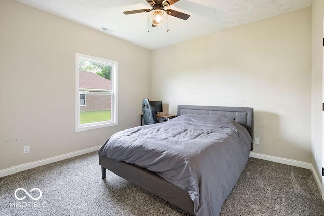 2502 Chrystal Woods Dr, Kokomo, IN 46901 - bedroom with carpet floors, baseboards, and ceiling fan