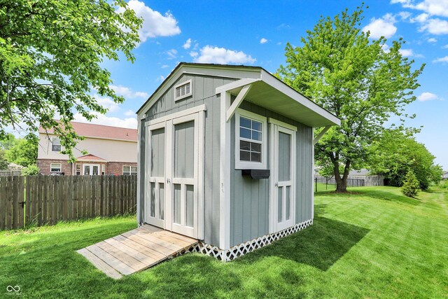 view of shed