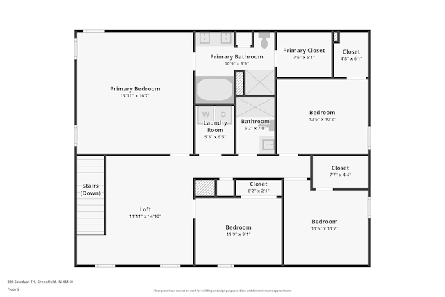 220 Sawdust Trl, Greenfield, IN 46140 - view of room layout
