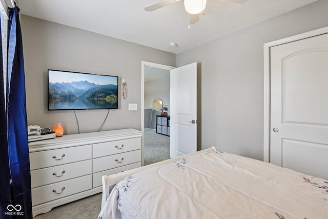 220 Sawdust Trl, Greenfield, IN 46140 - bedroom with carpet and a ceiling fan