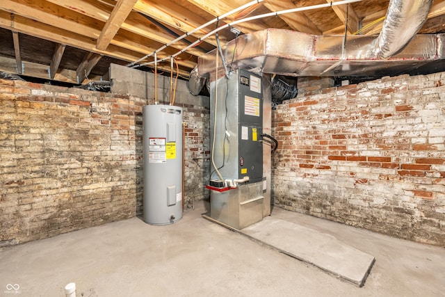 353 S Indiana St, Danville, IN 46122 - unfinished basement featuring water heater and heating unit