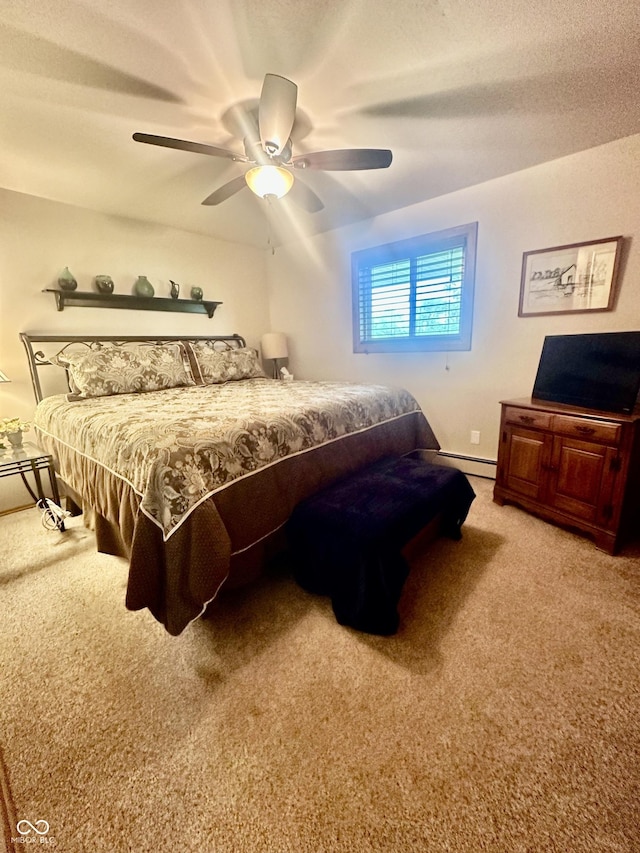 1154 W US Highway 136, Veedersburg, IN 47987 - carpeted bedroom featuring baseboard heating and a ceiling fan