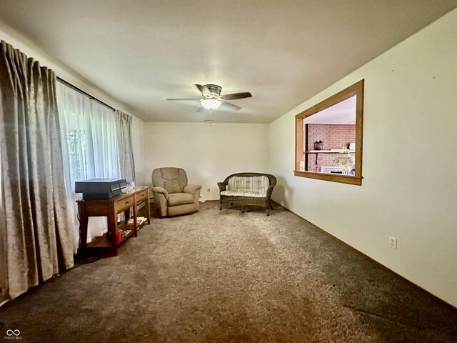 1154 W US Highway 136, Veedersburg, IN 47987 - sitting room featuring carpet floors and ceiling fan