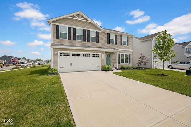 13887 N Hawkers Hill Dr, Camby, IN 46113 - view of front of house featuring a front yard, concrete driveway, and a garage