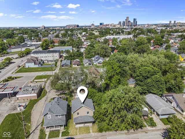 418 Harlan St, Indianapolis, IN 46201 - aerial view of property and surrounding area featuring nearby urban area