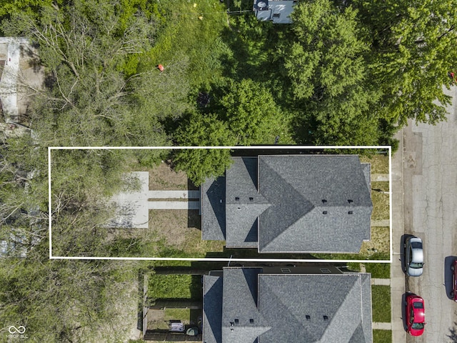 418 Harlan St, Indianapolis, IN 46201 - aerial view of property's location featuring property boundaries highlighted