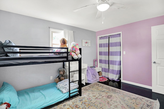 356 Daugherty St, Columbus, IN 47201 - bedroom with a ceiling fan, baseboards, and wood finished floors